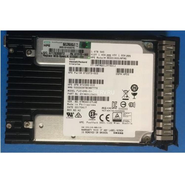 Твердотелый Накопитель SSD SAS HP MO001600JWFWQ (Toshiba) 1.6Tb U1200 12G SAS 2,5" For P2000 G3 MSA2052 MSA2050 MSA2042 MSA2040 MSA2000 MSA1050 MSA1040 D2700 Proliant Gen5 Gen6 Gen7 Gen8 Gen9 Gen10 D6020 Apollo Gen10(872384-B21)