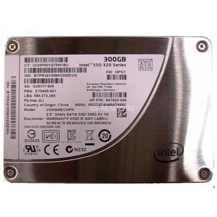 Твердотелый Накопитель SSD HP (Intel) SSD 320 Series SSDSA2CW300G3P 300Gb MLC 3G SATAII 2,5" 7mm For Gen7 Gen8 Gen9 Gen10 z210 z400 z600 z800(739956-001)