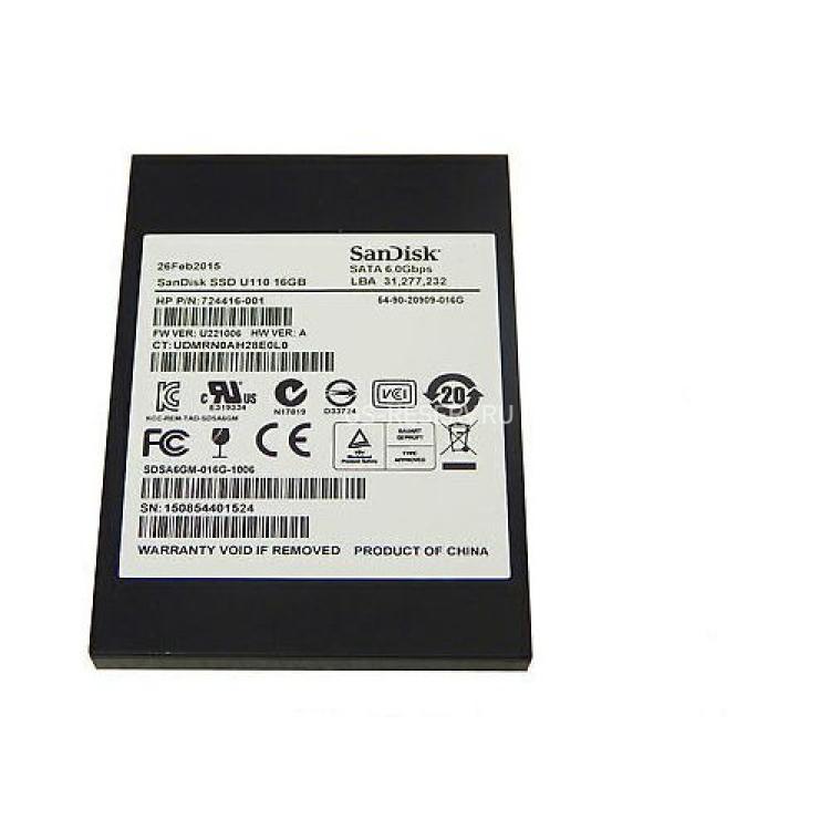 Твердотелый Накопитель SSD HP (Sandisk) SDSA5GK-016G-1006 16Gb U600 6G SATAIII 2,5"(680675-001)