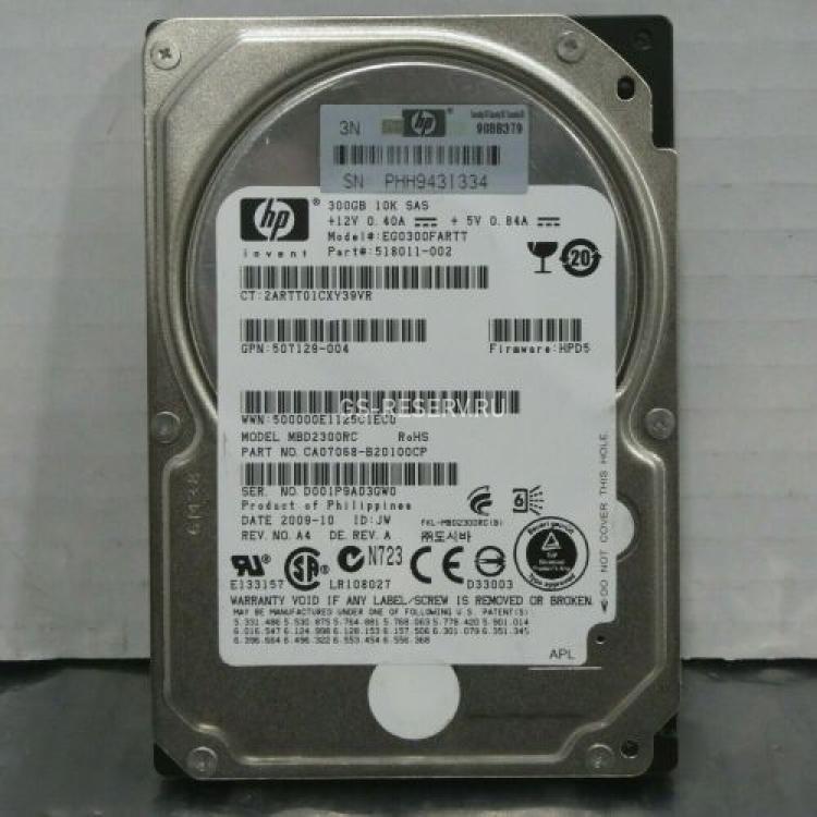 Жесткий Диск HP (Fujitsu) MBD2300RC 300Gb (U600/10000/16Mb) 6G SAS 2,5" For Gen4 Gen5 Gen6 Gen7 Integrity rx2800 i2 i4 rx6600 rx3600 rx2660(AM244A)
