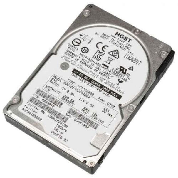 Жесткий Диск HGST (Hitachi) Ultrastar C10K1800 600Gb (U1200/10520/128Mb) AF Secure Erase 512e 12G SAS 2,5"(0B31871)