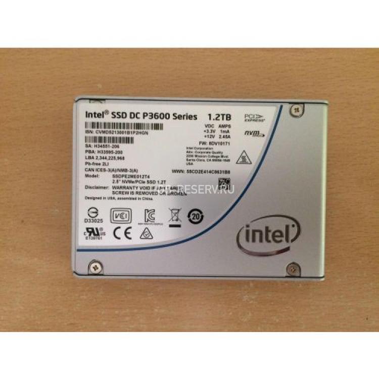 Твердотелый Накопитель SSD Intel SSD DC P3600 Series 1.2Tb 4Гб/сек TRIM MLC PCI-E4x 3.0 2,5" 15mm(SSDPE2ME012T401)