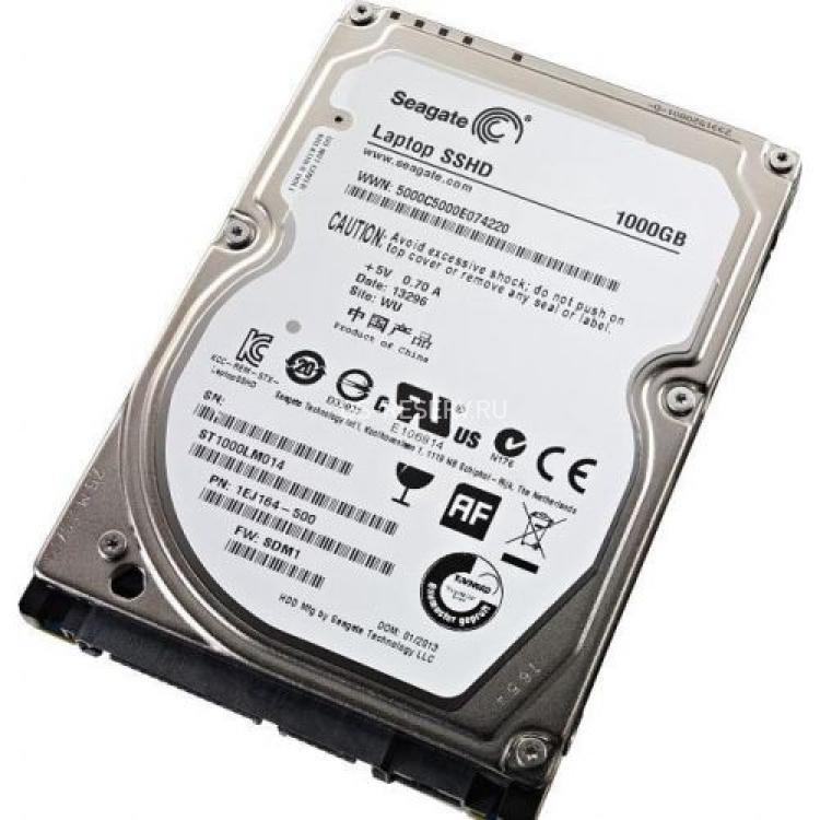 Жесткий Диск Seagate Laptop SSHD 1Tb (U600/5400/64Mb) 8Gb SSD MLC NCQ 6G SATAIII 2,5"(1EJ164)