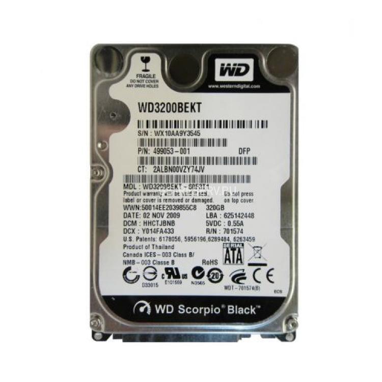 Жесткий Диск Western Digital Scorpio Black 320Gb (U300/7200/16Mb) SATAII 2,5"(WD3200BEKT-00F3T0)