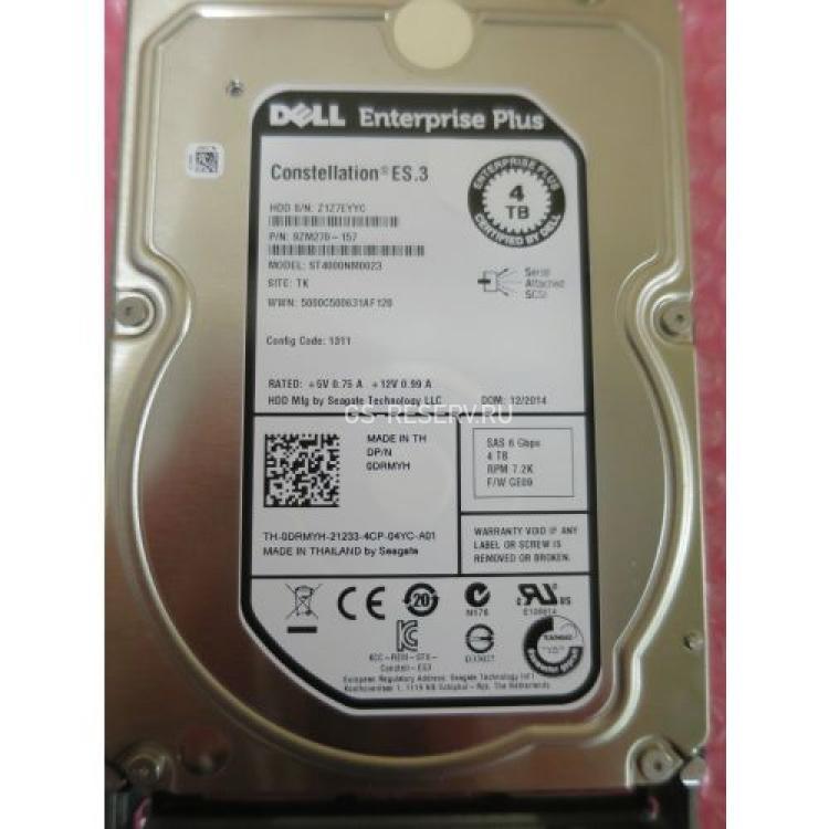 Жесткий Диск Dell Enterprise Plus (Seagate) Constellation ES.3 ST4000NM0023 4Tb (U600/7200/128Mb) 6G SAS 3,5" For EqualLogic PS6610 PS6110E PS6100E PS4100E Storage SCv2000 SC180 SC280(DRMYH)
