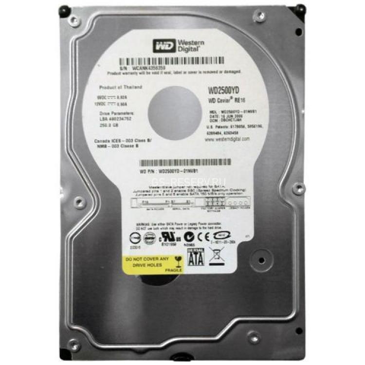 Жесткий Диск Western Digital Caviar RE 250Gb (U300/7200/16Mb) SATAII(WD2500YD-01NVB1)