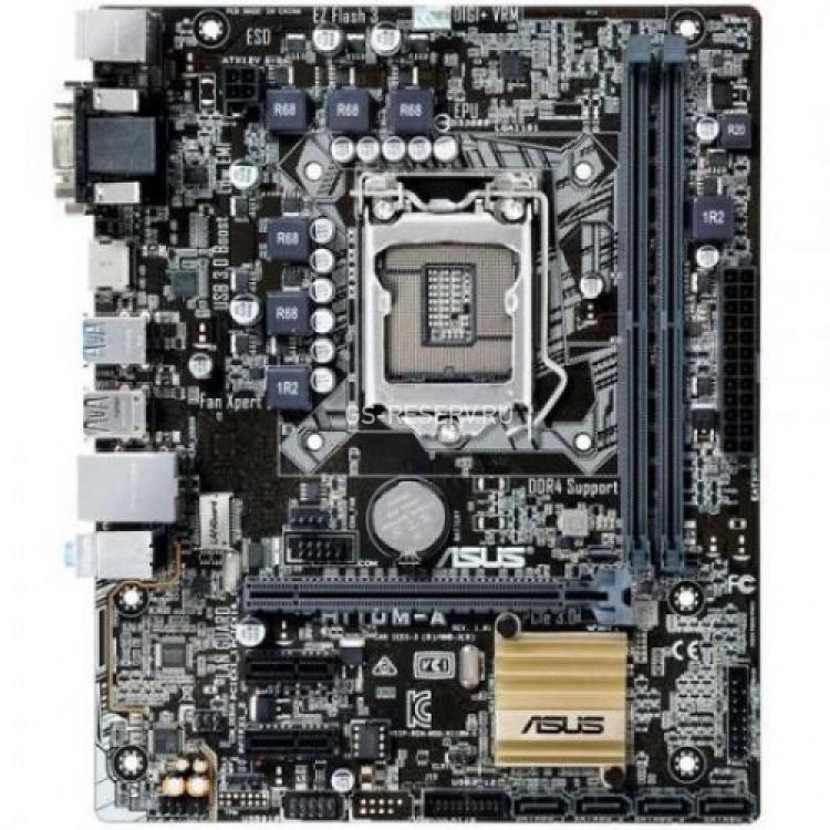 Материнская Плата ASUS iH110 S1151 HT 2DualDDRIV 4SATAIII NVMe Boot PCI-E16x3.0 2PCI-E1x Video HDMI LAN1000 AC97-8ch 2USB3 mATX(H110M-D)