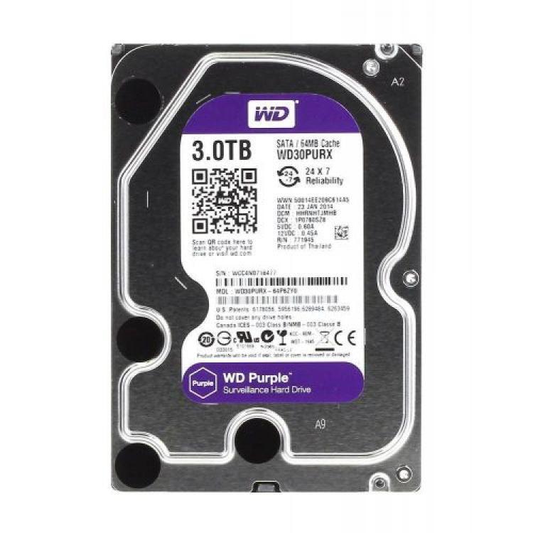 Жесткий Диск Western Digital Purple 3Tb (U600/IntelliPower/64Mb) 6G SATAIII(WD30PURX-64P6ZY0)