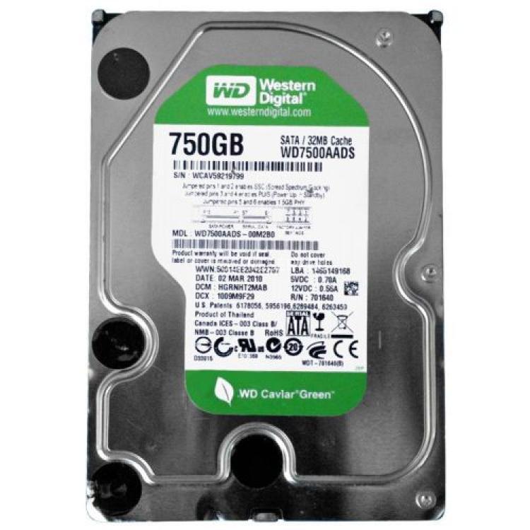 Жесткий Диск Western Digital Caviar Green 750Gb (U300/IntelliPower/32Mb) SATAII(WD7500AADS)