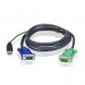 KVM Кабель ATEN Монитор+Клавиатура/Мышь SPHD15 To HD DB15+USB A Male-Female 3m(2L-5203U)