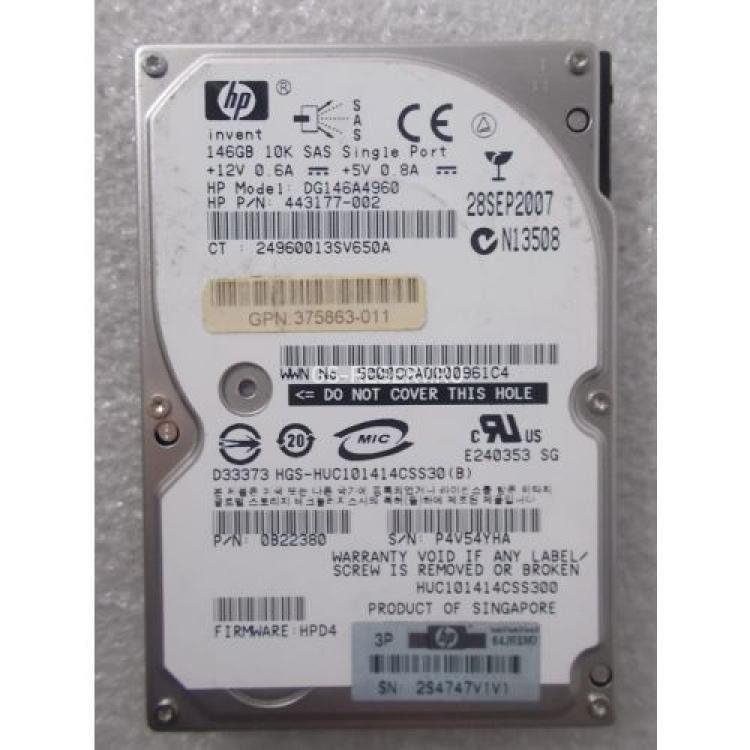 Жесткий Диск HP (Hitachi) UltraStar C10K147 HUC101414CSS300 146Gb (U300/10000/16Mb) SAS 2,5" For Gen4 Gen5 Gen6 Gen7(431958-B21)