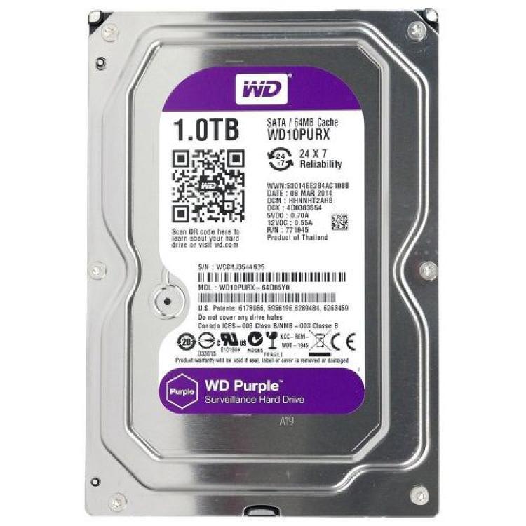 Жесткий Диск Western Digital Purple 1Tb (U600/IntelliPower/64Mb) 6G SATAIII(WD10PURX-64D85Y0)