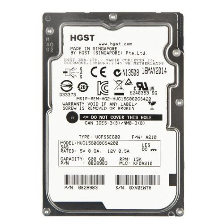 Жесткий Диск HGST (Hitachi) Ultrastar C15K600 600Gb (U1200/15000/128Mb) AF Instant Secure Erase 4Kn 12G SAS 2,5"(HUC156060CS4200)