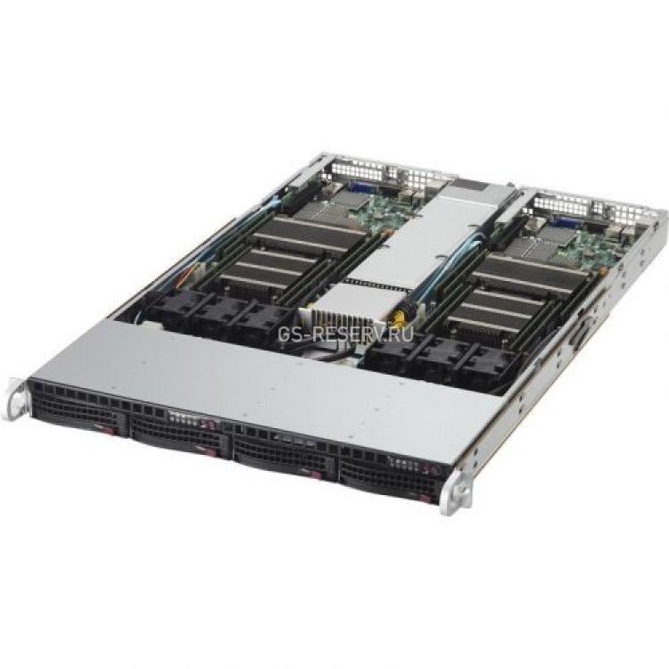 Платформа SuperMicro SuperServer Two Node System Dual Socket LGA2011-3 iC612 16DDRIV 10xSAS/SATAIII 4xHotSwap 3,5" PCI-E16x 3.0 2GbLAN IPMI 8000Mhz 1000Wt Blade-ATX 1U(6018TR-T)