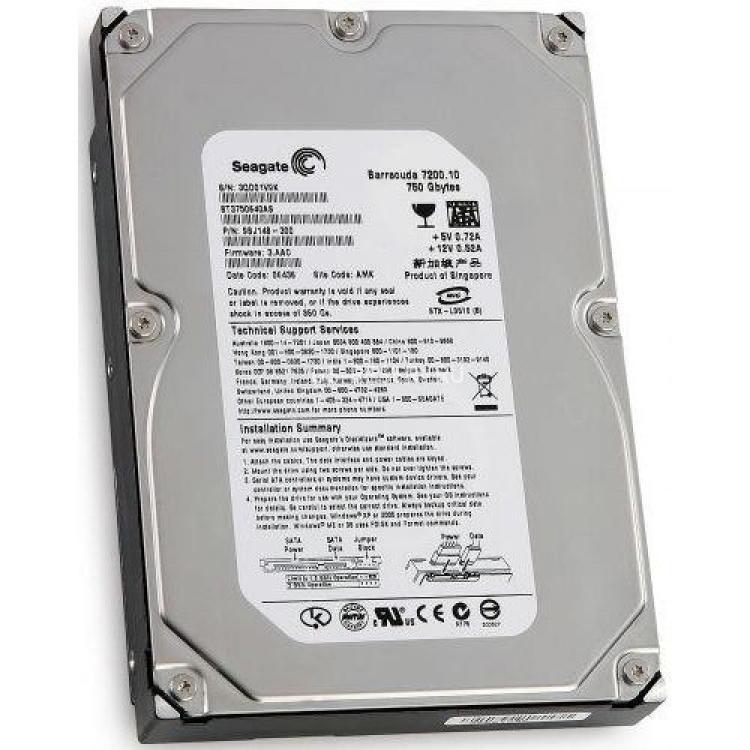 Жесткий Диск Seagate Barracuda 7200.10 750Gb (U300/7200/16Mb) NCQ SATAII(ST3750640AS)
