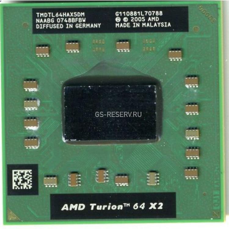 Процессор AMD Turion 64 X2 Mobile TL-64 2200Mhz (2x512/800/1,1v) 35W 2x Core Socket 1(638) Tyler(TMDTL64HAX5DM)