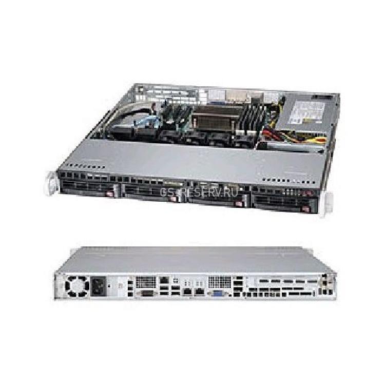 Платформа SuperMicro SuperServer Socket LGA1150 iC224 4DDRIII 6xSAS/SATAIII 4xHotSwap PCI-E16x 2GbLAN IPMI 350Wt ATX 1U(5018D-MTF)