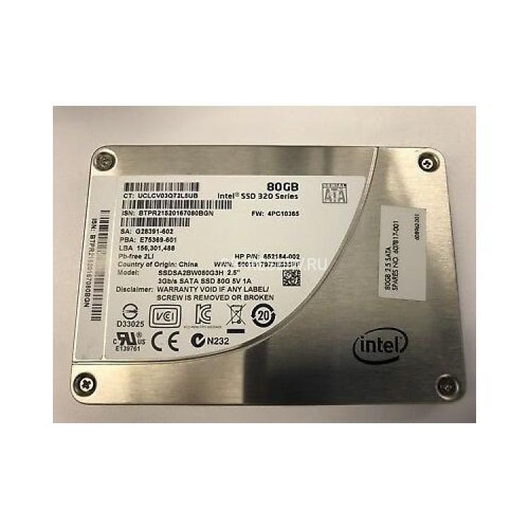 Твердотелый Накопитель SSD HP (Intel) SSD 320 Series SSDSA2BW080G3P 80Gb MLC 3G SATAII 2,5" 7mm For G5 G6 G7(659529-B21)