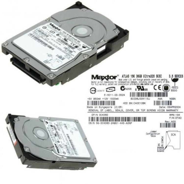 Жесткий Диск Maxtor Atlas 15K 36Gb (U320/15000/8Mb) 80pin U320SCSI(8C036J)