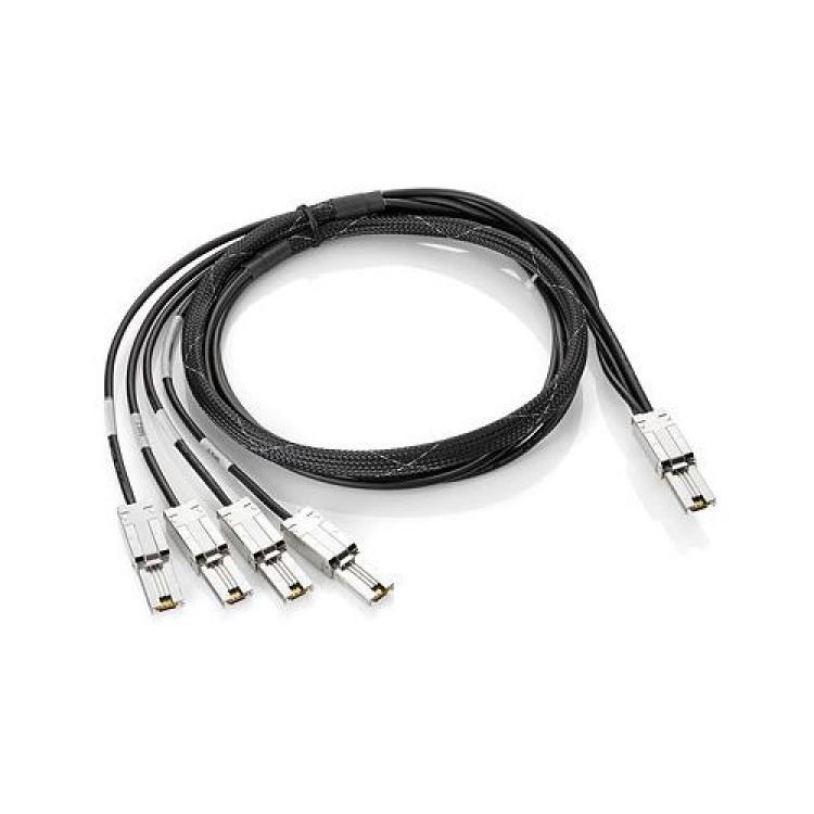 Кабель SAS HP 1xSFF-8088 (miniSAS) To 4xSFF-8088 (miniSAS) 200cm/2m For Connecting BladeSystem Interconnects Business Class Libraries Tape Autoloaders Tape Rack-mount Kits(500479-001)