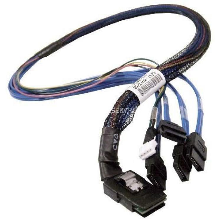 Шлейф SAS Intel 1xSFF-8087 (mSASx4) To 4xSATA (4xSATA Жесткий Диск или Корзина) SGPIO 65cm/0,65m(E65899)