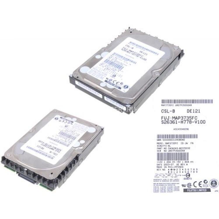Жесткий Диск Fujitsu 73,5Gb (U2048/10000/8Mb) 40pin Fibre Channel 3,5"(MAP3735FC)