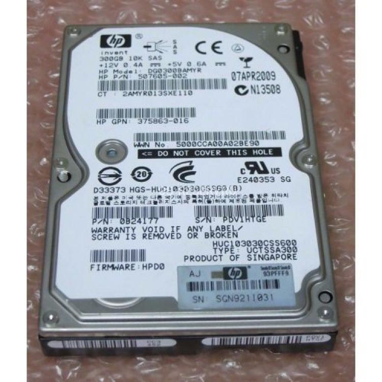 Жесткий Диск HP (Hitachi) Ultrastar C10K300 HUC103030CSS600 300Gb (U600/10000/64Mb) Dual Port SAS 2,5" For Gen4 Gen5 Gen6 Gen7(518006-002)
