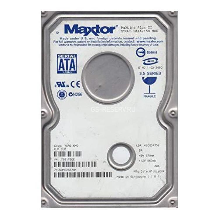Жесткий Диск Maxtor MaXLine Plus II 250Gb (U150/7200/8Mb) SATA(7Y250M0)