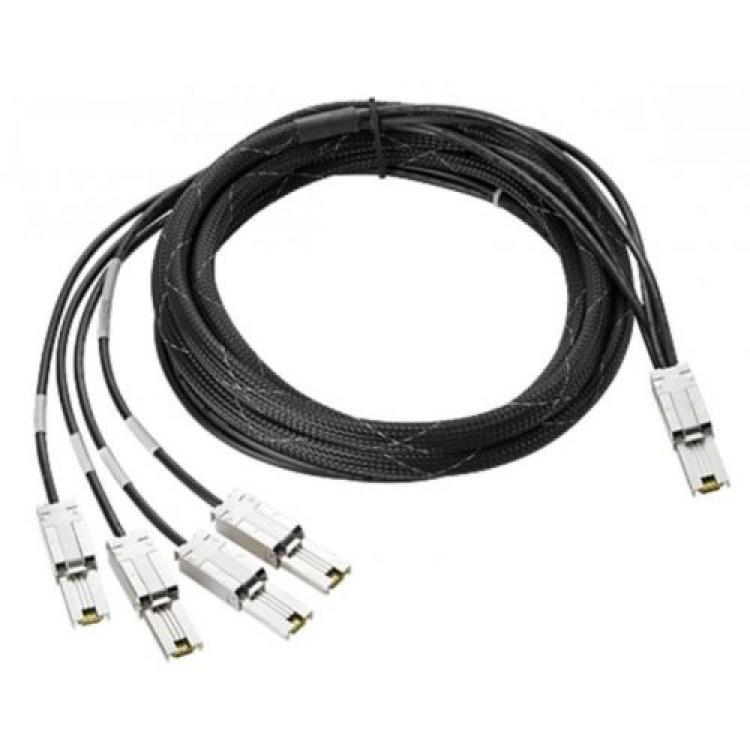 Кабель SAS HP 1xSFF-8088 (miniSAS) To 4xSFF-8088 (miniSAS) 400cm/4m For Connecting BladeSystem Interconnects Business Class Libraries Tape Autoloaders Tape Rack-mount Kits(AN976A)