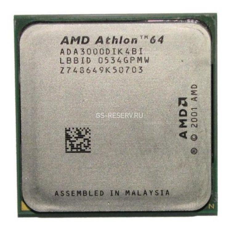 Процессор AMD Athlon-64 3000+ 1800Mhz (512/1000/1,4v) Socket 939 Winchester(ADA3000DIK4BI)