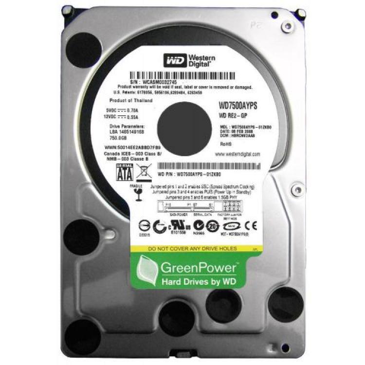 Жесткий Диск Western Digital RE2-GP 750Gb (U300/IntelliPower/16Mb) TLER SATAII(WD7500AYPS)