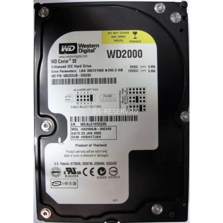 Жесткий Диск Western Digital Caviar 7200 SE 200Gb (U100/7200/8Mb) IDE(WD2000JB-00KFA0)