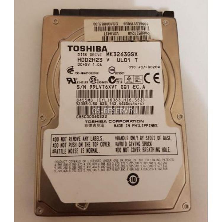 Жесткий Диск Toshiba 320Gb (U300/5400/8Mb) SATAII 2,5"(MK3263GSX)