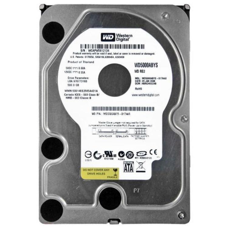 Жесткий Диск Western Digital RE2 500Gb (U300/7200/16Mb) SATAII(WD5000ABYS)