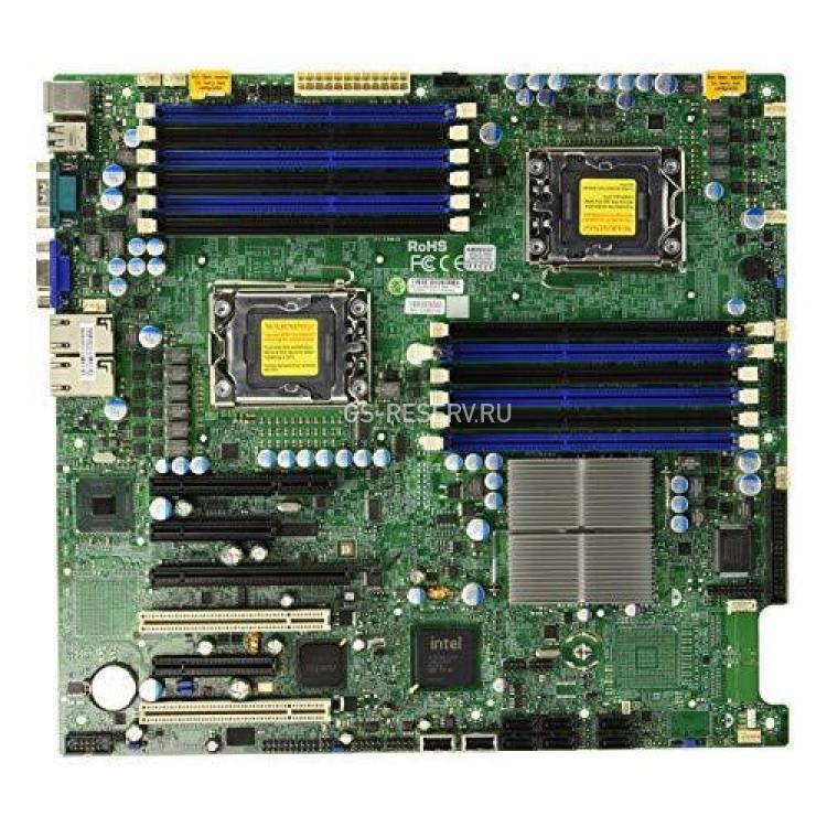 Материнская Плата Supermicro i5520 Dual Socket 1366 12DDR3 6SATAII PCI-E16x 3PCI-E8x PCI-E1x SVGA 2xGbLAN E-ATX 1U 6400Mhz(X8DTI-F)