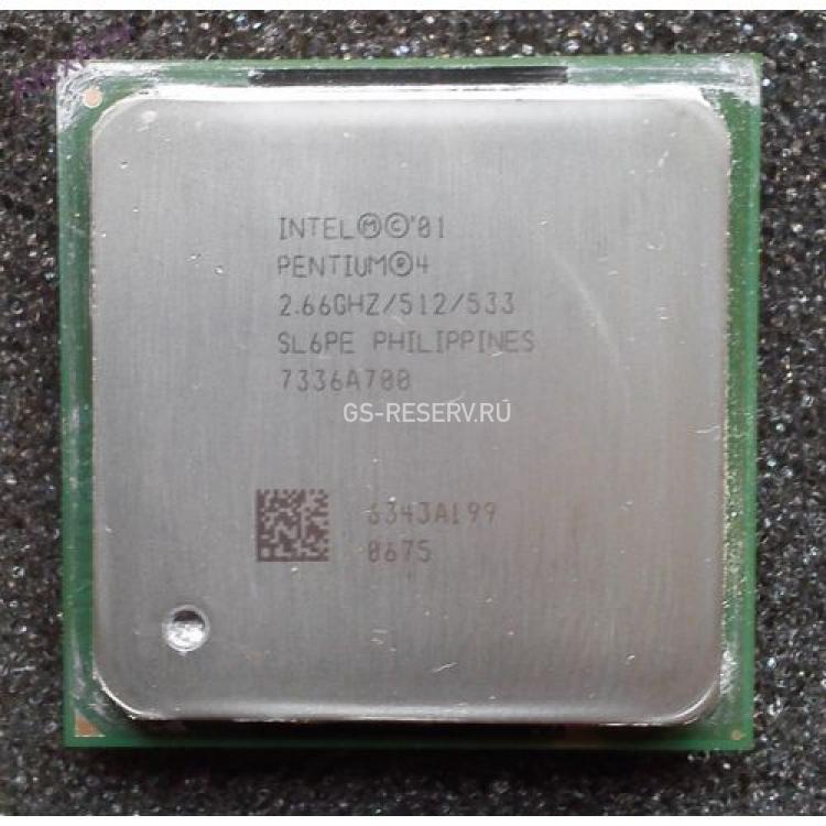 Процессор Intel Pentium IV 2666Mhz (512/533/1.525v) Socket478 Northwood(SL6DX)