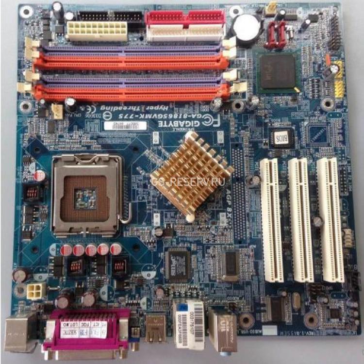Материнская Плата Gigabyte i865GV S775 HT 4DualDDR SATA U100 3PCI SVGA LAN AC97-6ch mATX(GA-8I865GVMK-775)