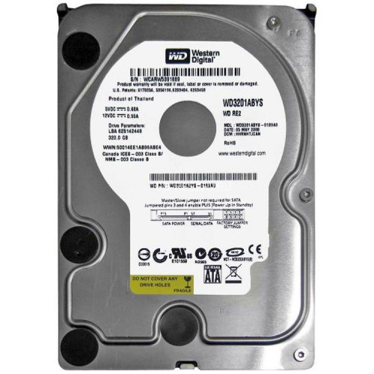 Жесткий Диск Western Digital RE2 320Gb (U300/7200/16Mb) SATAII(WD3201ABYS)