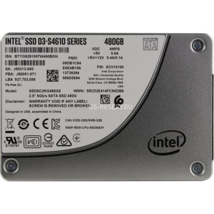 Твердотелый Накопитель SSD Intel D3 S4610 Series 480Gb 560/510Мб/сек 6G AES TLC 3DWPD 96K/44,5K IOPS 3000TBW MBTF 2M SATAIII 2,5" 7mm(SSDSC2KG480G801)