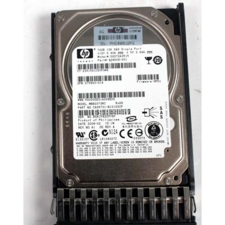 Жесткий Диск HP (Fujitsu) MBB2073RC 72Gb (U300/10000/16Mb) SAS 2,5" For Gen4 Gen5 Gen6 Gen7(375863-002)