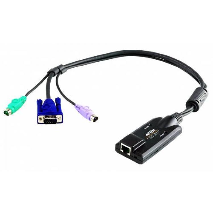 KVM Адаптер ATEN PS/2 Virtual Media KVM Adapter Монитор+Клавиатура+Мышь HDB15+PS/2 To RJ45 1600x1200 For KN2124v KN2140v KN4124v KN4140v KN2116A KN2132 KN4116 KN4132 KM0532 KM0932 KM0032(KA7120-AX)
