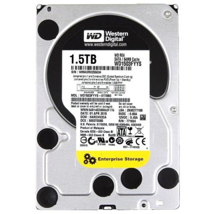 Жесткий Диск Western Digital RE4 1,5Tb (U300/7200/64Mb) TLER RAFF SATAII(WD1503FYYS)