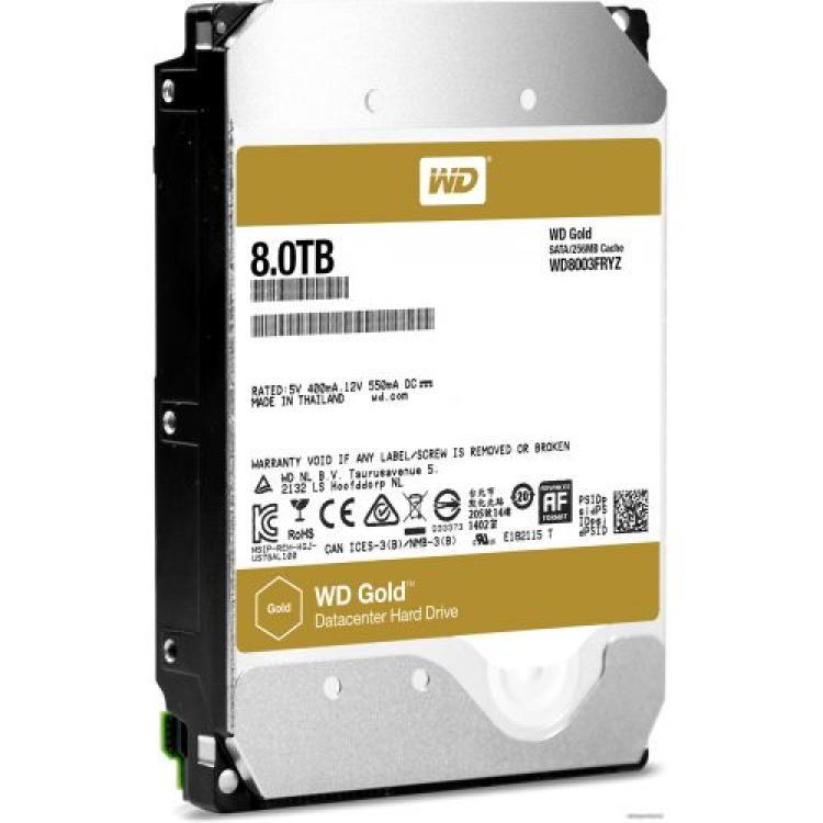 Жесткий Диск Western Digital Gold 8Tb (U600/7200/256Mb) NCQ TLER RAFF 6G SATAIII(WD8003FRYZ)