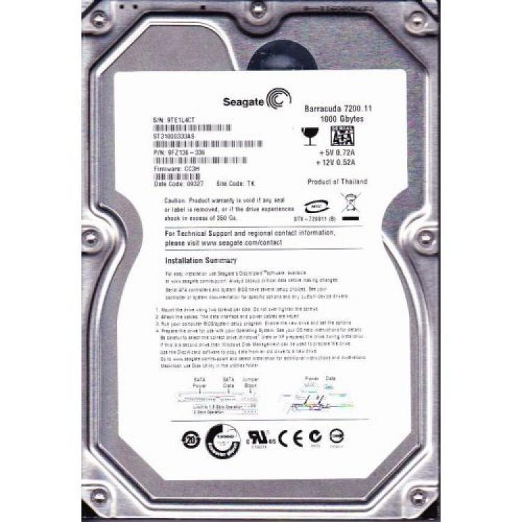 Жесткий Диск Seagate Barracuda 7200.11 1Tb (U300/7200/32Mb) NCQ SATAII(9FZ136)