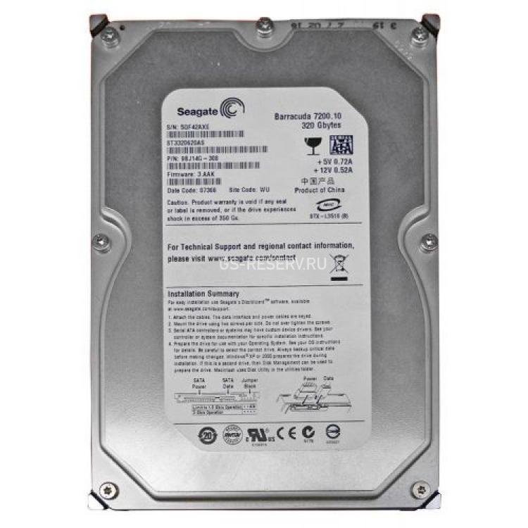 Жесткий Диск Seagate Barracuda 7200.10 320Gb (U300/7200/16Mb) NCQ SATAII(ST3320620AS)
