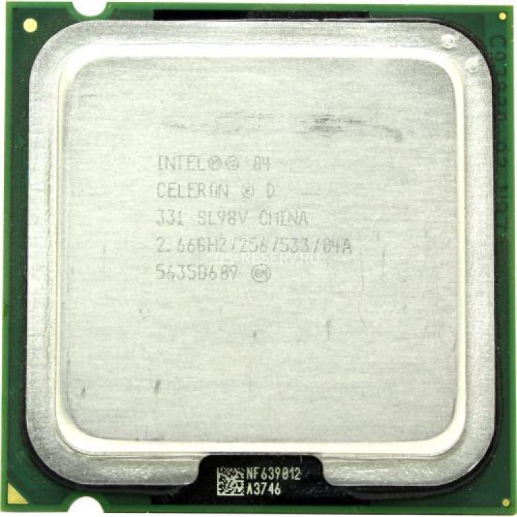 Процессор Intel Celeron 2667Mhz (533/L2-256Kb) EM64T 84Wt LGA775 Prescott(SL98V)