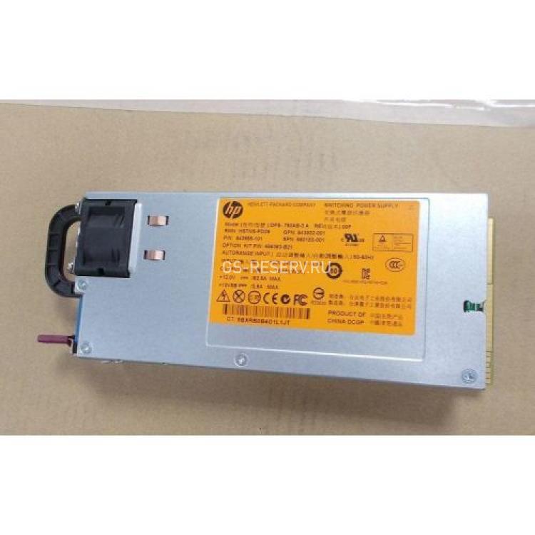 Резервный Блок Питания HP 750Wt (Delta) Platinum Plus для серверов DL360e Gen8 DL360p Gen8 DL380e Gen8 DL360p Gen8 DL385p Gen8 DL160G8 DL320e Gen8 ML350e Gen8 ML350p Gen8(HSTNS-PD29)