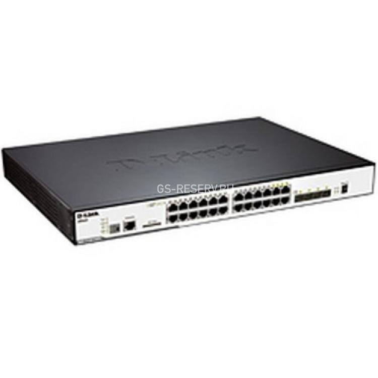 Коммутатор D-Link Stackable Managed Gigabit Switch 20port-10/100/1000Mbps 4xCombo1000BASE-T 4xSFP+ Управляемый Коммутатор L2 19" 1U(DGS-3120-24PC)
