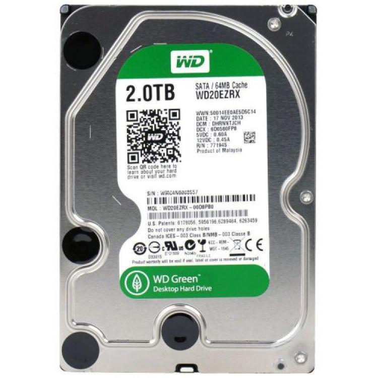 Жесткий Диск Western Digital Caviar Green 2Tb (U600/IntelliPower/64Mb) 6G SATAIII(WD20EZRX)