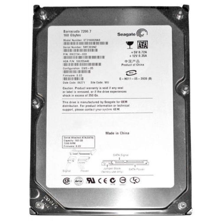 Жесткий Диск Seagate Barracuda 7200.7 160Gb (U150/7200/8Mb) NCQ SATA(9W2934)